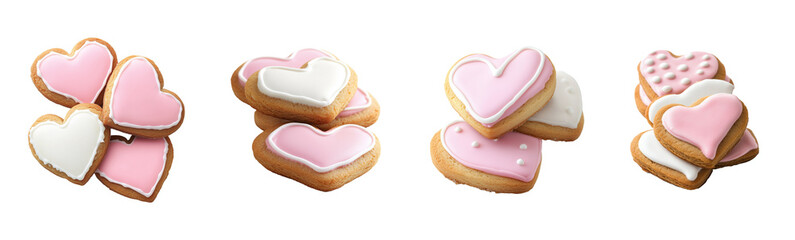 Poster - Valentine’s Day Sweet Cookies in Heart Shape  Set 