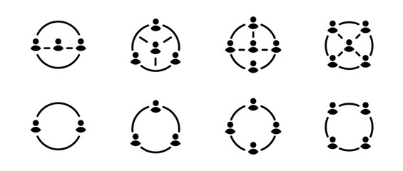 Wall Mural - communication icons. business connections. social media. people communication. friendship