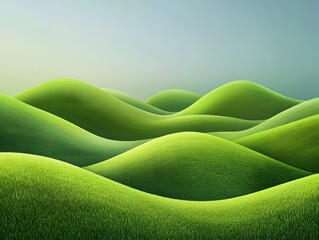 rolling green hills: serene landscape of gently rolling hills covered in vibrant green grass under a