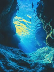 Wall Mural - sunlight in cave
