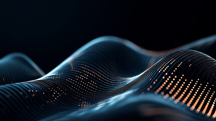 abstract technology background with particle wave