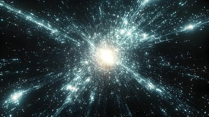 Wall Mural - Cosmic Energy Burst, Galactic Core, Star Trails