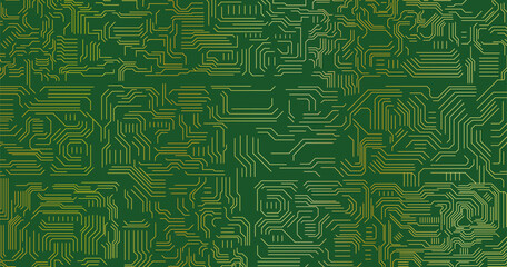Technical vector seamless pattern with circuit board.