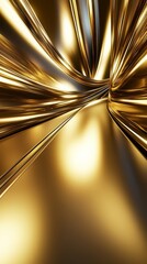 Wall Mural - liquid golden waves blending softly, generating elegant metallic abstract texture