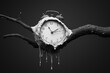 © Suresh Thangavel - A melting clock draped over a tree branch