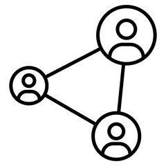 Partner program icon outline set sign