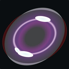 Wall Mural - abstract oval shape with glowing purple and white rings creates a futuristic and mysterious atmosphe