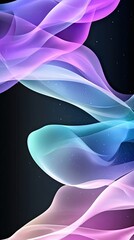Wall Mural - colorful glowing waves and circuit board elements create a digital flow, showcasing a futuristic tec