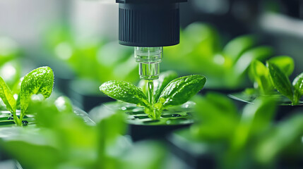 Wall Mural - Automated hydroponic spinach farming