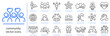 © Yurii - community icons, icon set of success partnership, friendship, relationships simple symbols, linear vector illustration, outline editable stroke