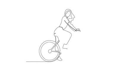 bike vector illustration video in one editable line constantly draw one line bike design or minimali