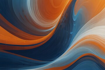 Sticker - Abstract orange, blanc, and blue background with waves - Generative AI