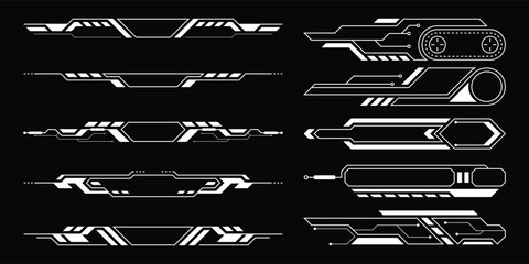 Wall Mural - sci-fi futuristic hud dashboard display virtual reality technology screen. user interface set. stati