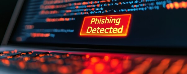 Warning Message on Computer Screen for Phishing Alert