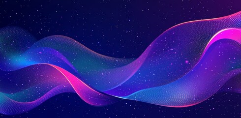 Wall Mural - Website banner design: An abstract, blurred background in dark blue tones. Desktop layout with a color gradient, ombre effect, and a defocused, vibrant mix