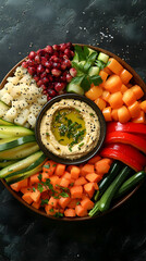 Wall Mural - Vibrant Vegetable and Hummus Bowl