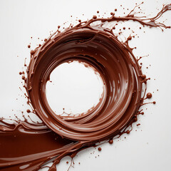 Sticker - chocolate splash isolated on white