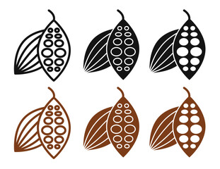 Wall Mural - cocoa beans icon vectors for apps and web.