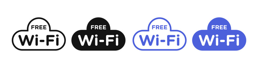 Wall Mural - free wi-fi icon vectors for apps and web.