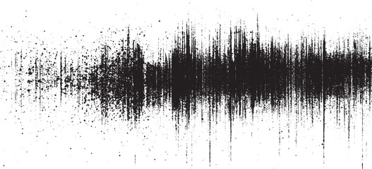 Black uneven lines with drips and splashes on white background creating dynamic grungy texture. Grunge Urban Backgrounds set Texture Vector Dust Overlay Distress Grain 