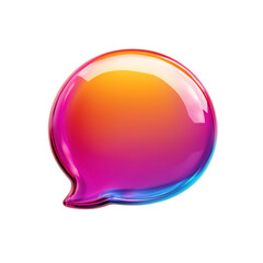 Wall Mural - a vibrant gradient speech bubble with a glossy finish is displayed against a black background.