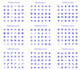 Wall Mural - simple small solid icons set. rounded mini vector icons.