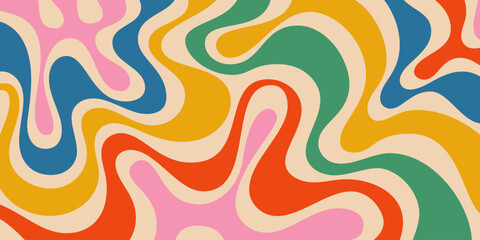 Poster - Abstract Wavy Geometric Y2k Texture Vector Design. Cool Trendy Groovy Curvy Pattern. Psychedelic Trippy Liquid Colorful Backdrop.