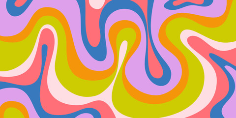 Poster - Abstract Wavy Geometric Y2k Texture Vector Design. Cool Trendy Groovy Curvy Pattern. Psychedelic Trippy Liquid Colorful Backdrop.