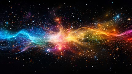 Wall Mural - vivid cosmic landscape showcasing bright colors and swirling patterns in space
