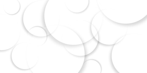 Leinwandbilder - Abstract background with circle white abstract geometric background with soft light white paper circles in design .Gray abstract. Modern design background for report and project presentation template.