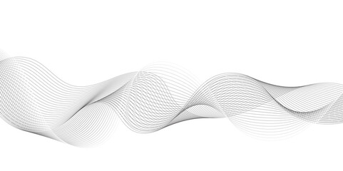 Leinwandbilder - Abstract grey, white smooth element swoosh speed wave modern stream background. Wave with lines created using blend tool. Abstract frequency sound wave lines and twisted curve lines background.	
