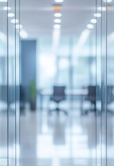 Wall Mural - Bright, modern hallway with large windows and shiny floor modern bright office hallway with large windows and shiny floor.

