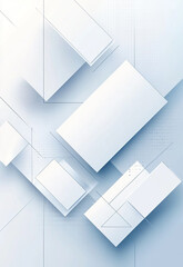 Wall Mural - abstract blue background with square shapes white bokeh blur background circle light on blue backgro