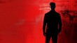 © Tharusha - Silhouettes on a bold red background, emphasizing insider threat detection, highlighting a suspect f