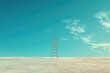 © saleem - A single ladder reaching up into an endless, clear sky, symbolizing aspiration and boundless potential