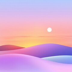 Poster - Pink and purple gradient background simple fl