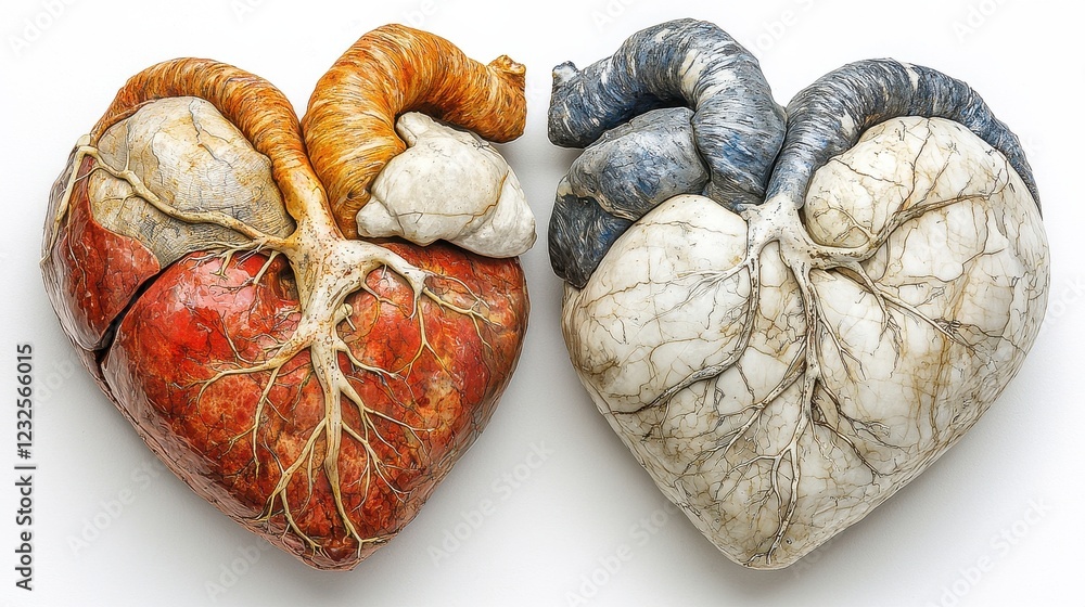 Anatomy of the Human Heart Detailed Illustration Cardiac Structure ...