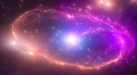 Wall Mural - loop animation of space nebula towards light loop animation glowing galaxies and stars passing foota