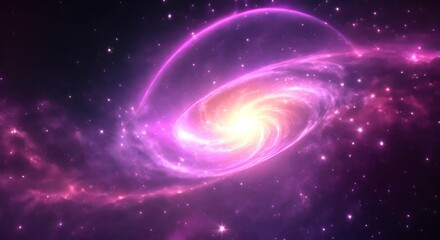 Wall Mural - loop animation of space nebula towards light loop animation glowing galaxies and stars passing foota
