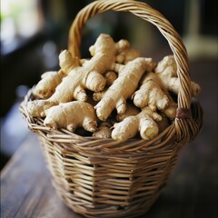 Sticker - Ginger root in a woven basket