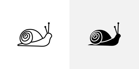 Wall Mural - snail icons vector illustrations for apps and web