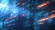 © zetrum - Abstract digital data stream visualization. Glowing lines and numbers represent information flow.