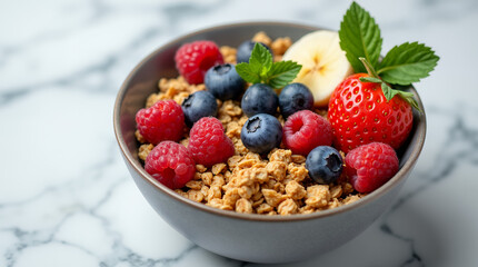 Wall Mural - Granola bowl with berries 