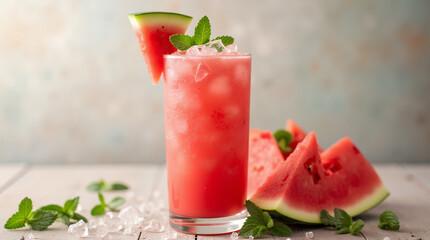 Wall Mural - Watermelon and Mint Cooler 