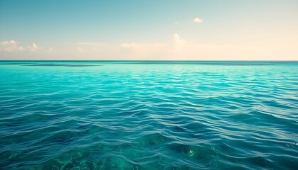 Tranquil Ocean Vista: Serene Turquoise Waters Under a Calm Sky