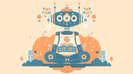 Professional Flat Vector Chatbot Virtual Assistant Illustration for Digital Communication Solutions