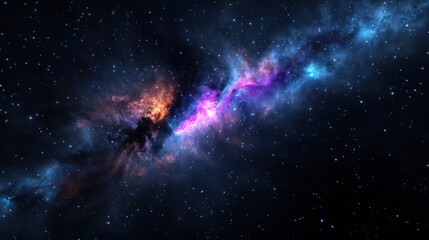 Wall Mural - Stunning Cosmic Nebula with Vibrant Colors and Starry Background