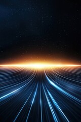 Wall Mural - a dark sky with a bright orange sun in the middle