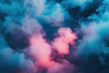 Wall Mural - abstract image of vibrant pink and blue smoke clouds, creating a dreamy, ethereal atmosphere.