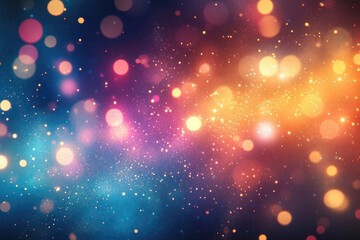 Poster - Abstract background with vibrant bokeh lights, creating a magical and festive atmosphere.